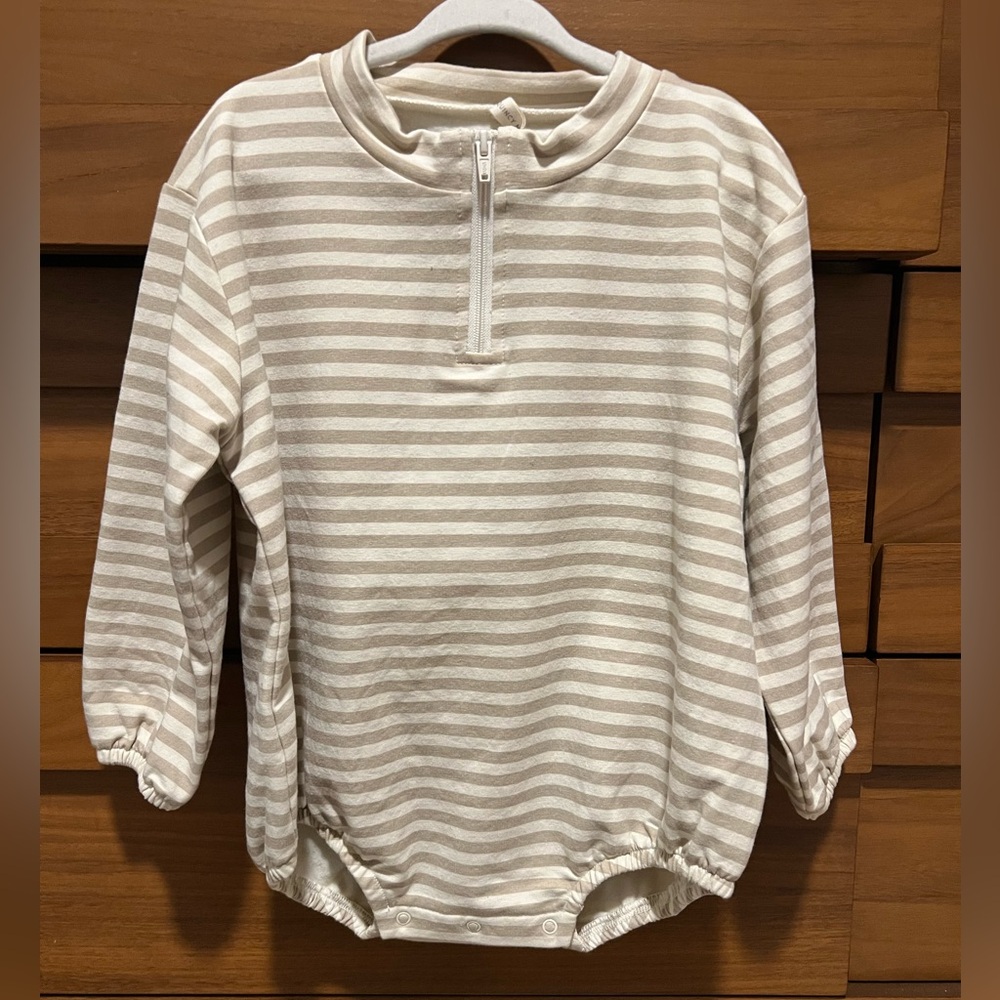Quincy Mae Striped Baby Romper